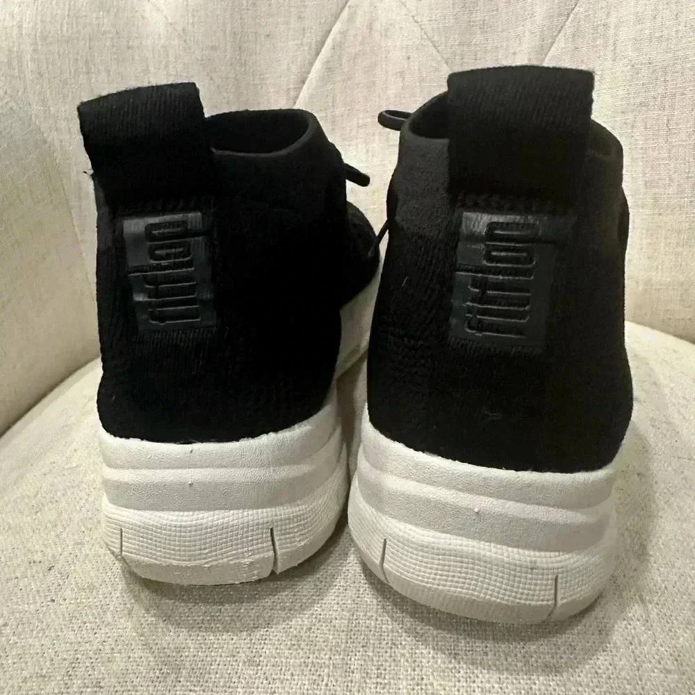 Fitflop Uberknit High Top Sneaker Slip On Shoes Comfort Cushion Women’s 7 Black - Picture 3 of 5